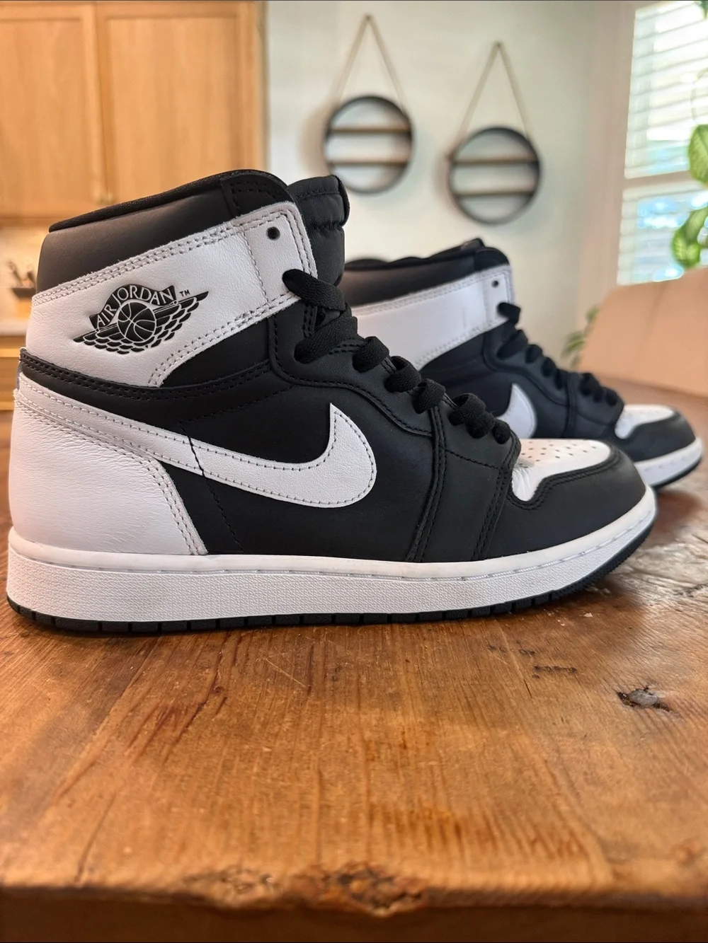 Jordan Black and White Retro High-Top Sneakers